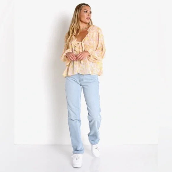 For Love & Lemons floral chiffon top - Picture 6 of 11